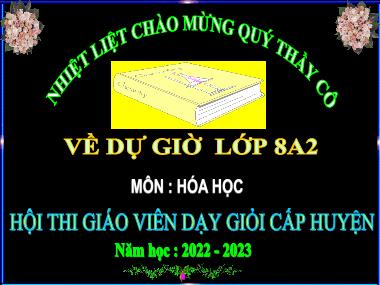 Bài giảng Hóa Học Lớp 8 - Bài 19: Chuyển đổi giữa khối lượng, thể tích và lượng chất