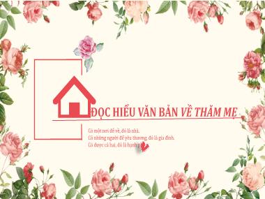 Bài giảng Ngữ Văn Lớp 6 - Văn bản 2: Về Thăm Mẹ