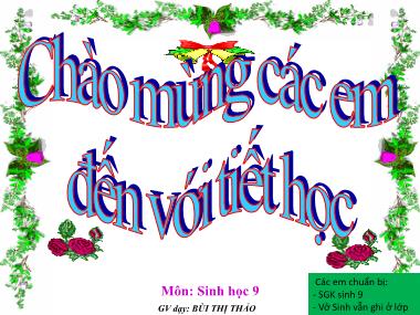 Bài giảng Sinh Học Lớp 9 - Chủ đề 20. Bài 47: Quần thể sinh vật - Bùi Thị Thảo