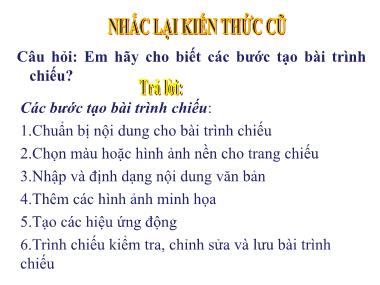 Bài giảng Tin học Lớp 9 - Bài thực hành 9: Thực hành tổng hợp
