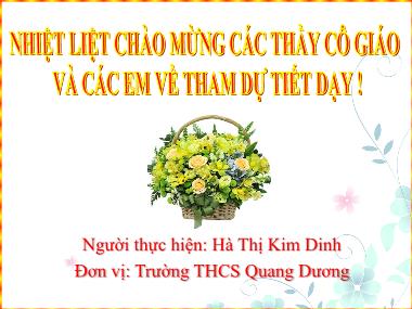 Bài giảng Toán Lớp 9 - Bài 4: Đường thẳng song song và đường thẳng cắt nhau - Hà Thị Kim Dinh