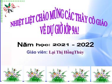 Bài giảng Toán Lớp 9 - Chuyên đề: Góc nội tiếp - Lại Thị Hồng Thủy