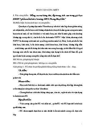 Báo cáo Sáng kiến Nâng cao sự hứng thú, tập trung, tích cực trong giờ học KHTN 7 phân môn Sinh ở trường THCS Phong Huy Lĩnh