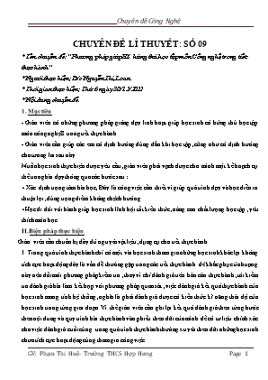 Chuyên đề Phương pháp giúp HS hứng thú học tập môn Công Nghệ trong tiết thực hành
