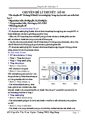 Chuyên đề Sử dụng kĩ thuật“các mảnh ghép”trong dạy học tích cực môn Sinh Học 9