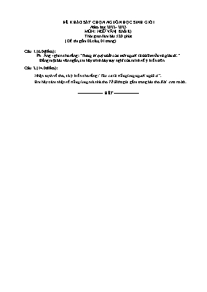 Đề khảo sát chọn nguồn học sinh giỏi năm học 2022-2023 môn Ngữ Văn Khối 8 (Có đáp án)