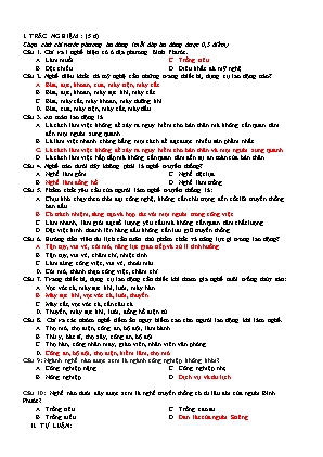 Đề kiểm tra cuối học kỳ II môn Hoạt động trải nghiệm Lớp 7 (Có đáp án)
