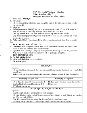 Giáo án Âm Nhạc Lớp 7 - Bài: Vận dụng - Sáng tạo (1 tiết)