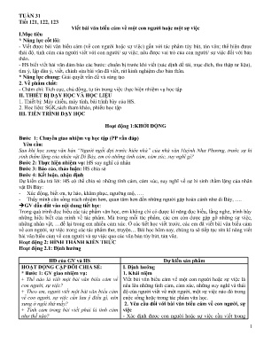 Giáo án Ngữ Văn Lớp 7 - Tuần 31