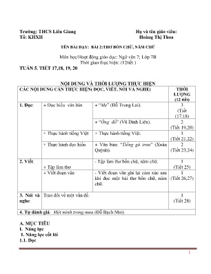 Giáo án Ngữ Văn Lớp 7 - Tuần 5 - Hoàng Thị Thoa