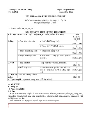 Giáo án Ngữ Văn Lớp 7 - Tuần 6 - Hoàng Thị Thoa