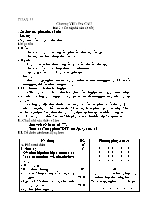 Giáo án Thể Dục Lớp 8 - Chương VIII: Đá cầu - Bài 2: Ôn tập đá cầu - Tiết 2