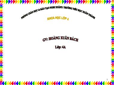 Bài giảng Khoa Học 4 - Bài 4: Các chất dinh dưỡng có trong thức ăn. Vai trò của chất bột đường (NH 2021-2022)(GV: Hoàng Xuân Bách)