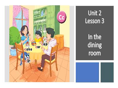 Bài giảng Tiếng Anh 1 - Unit 2: In the dining room - Lesson 3, Period 3 (NH 2022-2023)(GV: Nguyễn Thị Mỹ Hiền)