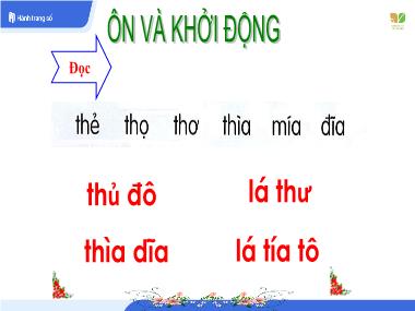 Bài giảng Tiếng Việt 1 KNTT - Bài 24: ua ưa (GV: Cao Thị Hảo)