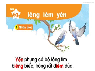 Bài giảng Tiếng Việt 1 KNTT - Bài 63: iêng iêm yên (GV: Cao Thị Hảo)