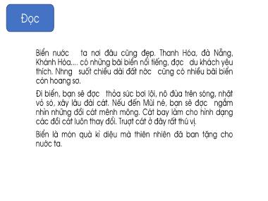Bài giảng Tiếng Việt 1 KNTT - Chủ đề 8, Bài 6: Du lịch biển Việt Nam (GV: Cao Thị Hảo)