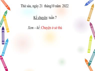 Bài giảng Tiếng Việt 1 - Tuần 7: Kể chuyện (Xem - Kể): Chuyện ở sở thú (NH 2022-2023)(GV: Phan Thị Tú Oanh)