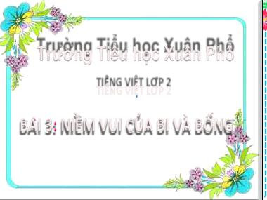 Bài giảng Tiếng Việt 2 - Bài 3: Niềm vui của Bi và Bống (Tiết 1+2) (GV: Cao Thị Hồng Hạnh)