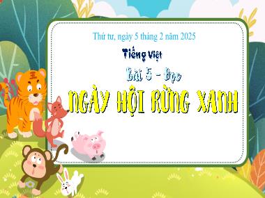 Bài giảng Tiếng Việt 3 - Bài 5: Tập đọc: Ngày hội rừng xanh (NH 2024-2025)(GV: Trần Thị Vân)