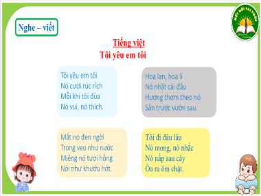 Bài giảng Tiếng Việt 3 KNTT - Bài 23: Tôi yêu em tôi (GV: Cao Thị Kim Nga)