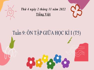Bài giảng Tiếng Việt 3 KNTT - Tuần 9: Ôn tập giữa Học kì I (Tiết 5)(GV: Cao Thị Kim Nga)