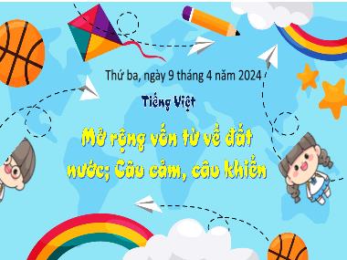 Bài giảng Tiếng Việt 3 - Mở rộng vốn từ về đất nước. Câu cảm, câu khiến (NH 2023-2024)(GV: Trần Thị Vân)
