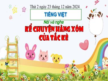 Bài giảng Tiếng Việt 3 - Nói và nghe: Kể chuyện hàng xóm của tắc kè (NH 2024-2025)(GV: Trần Thị Vân)