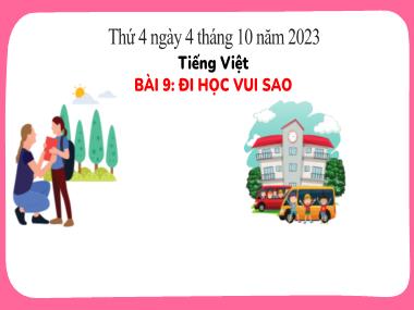 Bài giảng Tiếng Việt 3 - Tuần 5, Bài 9: Đi học vui sao (NH 2023-2024)(GV: Trần Thị Vân)