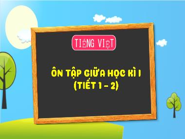 Bài giảng Tiếng Việt 3 - Tuần 9: Ôn tập giữa học kì I (Tiết 1+2) (NH 2023-2024)(GV: Trần Thị Vân)