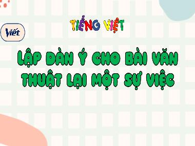 Bài giảng Tiếng Việt 4 KNTT - Viết: Lập dàn ý cho bài văn thuật lại một sự việc (GV: Cao Thị Kim Nga)
