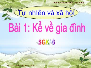 Bài giảng TNXH 1 - Bài 1: Kể về gia đình (Tiết 2)(NH 2024-2025)(GV: Phan Thị Tú Oanh)