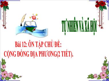Bài giảng TNXH 3 - Bài 12: Ôn tập chủ đề Cộng đồng địa phương (Tiết 1)(NH 2024-2025)(GV: Trần Thị Vân)