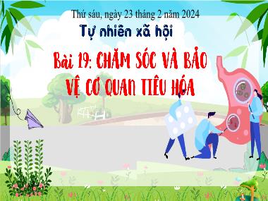 Bài giảng TNXH 3 - Bài 19: Chăm sóc và bảo vệ cơ quan tiêu hóa (NH 2023-2024)(GV: Trần Thị Vân)