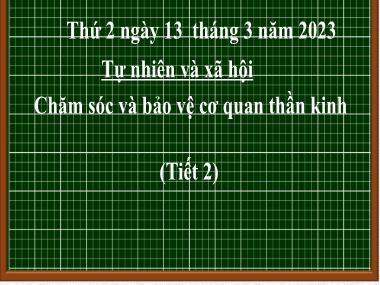 Bài giảng TNXH 3 - Bài 23: Chăm sóc và bảo vệ cơ quan thần kinh (Tiết 2)(GV: Cao Thị Kim Nga)