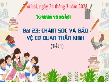 Bài giảng TNXH 3 - Bài 23: Chăm sóc và bảo vệ cơ quan thần kinh (Tiết 1)(NH 2024-2025)(GV: Trần Thị Vân)