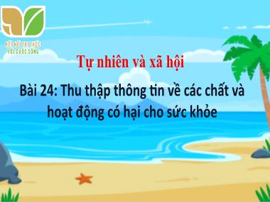 Bài giảng TNXH 3 - Bài 24: Thu thập thông tin về các chất và hoạt động có hại cho sức khỏe (NH 2024-2025)(GV: Trần Thị Vân)