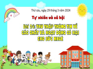 Bài giảng TNXH 3 - Bài 24: Thu thập thông tin về các chất và hoạt động có hại cho sức khỏe (NH 2023-2024)(GV: Trần Thị Vân)