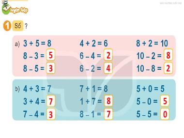 Bài giảng Toán 1 - Bài 13: Luyện tập chung (Tiết 1) (GV: Cao Thị Hảo)
