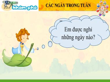 Bài giảng Toán 1 - Bài 35: Các ngày trong tuần (GV: Cao Thị Hảo)