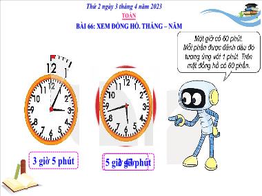 Bài giảng Toán 3 KNTT - Bài 66: Xem đồng hồ. Tháng - Năm (Luyện tập) (GV: Cao Thị Kim Nga)