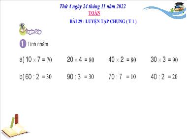Bài giảng Toán 3 KNTT - Tuần 12, Bài 29: Luyện tập chung (Tiết 1) (GV: Cao Thị Kim Nga)
