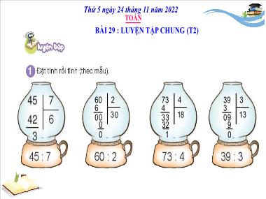 Bài giảng Toán 3 KNTT - Tuần 12, Bài 29: Luyện tập chung (Tiết 2) (GV: Cao Thị Kim Nga)