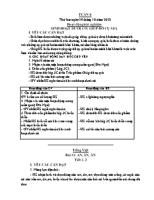 Kế hoạch bài dạy Lớp 1 - Tuần 8