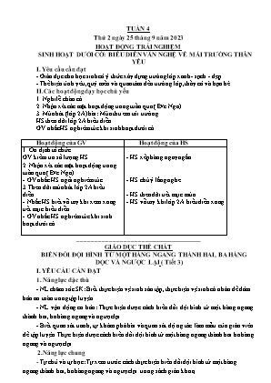 Kế hoạch bài dạy Lớp 3 - Tuần 4