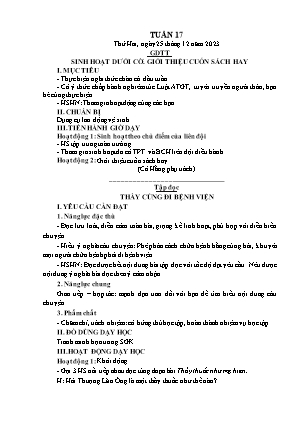 Kế hoạch bài dạy Lớp 5 - Tuần 17 (NH 2023-2024)(GV: Hoàng Xuân Bách)