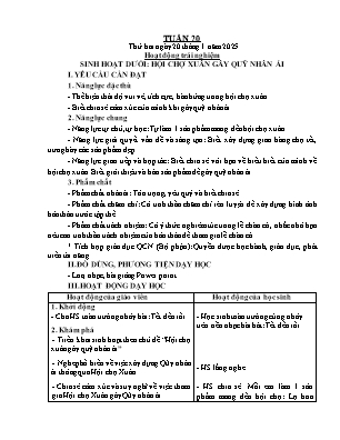 Kế hoạch bài dạy Lớp 5 - Tuần 20 (NH 2024-2025)(GV: Hoàng Xuân Bách)