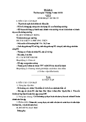 Kế hoạch bài dạy Lớp 5 - Tuần 3 (NH 2022-2023)(GV: Hoàng Xuân Bách)