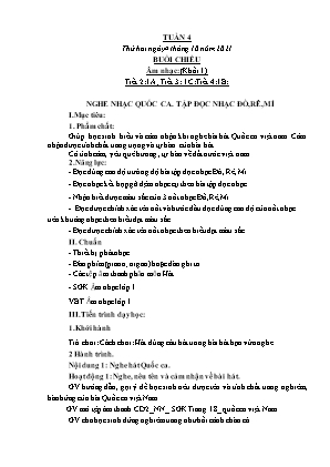 Kế hoạch bài dạy môn Âm Nhạc 1+2+3, GDTC 1+2, HĐTN 1 - Tuần 4 (NH 2021-2022)(GV: Trần Thị Thanh Tình)