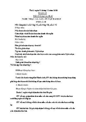 Kế hoạch bài dạy môn Âm Nhạc 1+2+3+4 - Tuần 15 (NH 2020-2021)(GV: Trần Thị Thanh Tình)